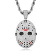 Hip Hop High Quality Micro Zircon Inlaid Solid Chainsaw Soul Mask Pendant Necklace Iced Out Full CZ Mens Necklace