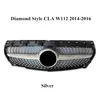 1 sztuka Diamond Black Style Front Auto Grilles dla CLA W117 ABS GT Silver Sille Site Mesh Grille