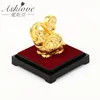 Sorte Feng Shui 24K folha de ouro Estátua do elefante estatueta ornamento dos ofícios Colete Riqueza Home Office decoração T200624