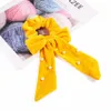 Cute Girl Hair Rope Velvet Pearl Scrunchies Bowknot Fasce per capelli elastiche per le donne Papillon Accessori per porta coda di cavallo Favore RRA2788