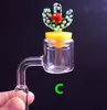 XL XXL 28mm OD Double Tube Quartz Thermal Banger Nail met Gekleurde Cactus Panda Duck Carb Cap voor Oil Rigs Glass Water Pipes