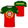 Portugal T Shirt DIY Free Custom Name Number T-shirt Nation Flag Republic Portugisiska Country College Print Fotokläder