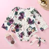 2Pcs Newborn Kid Baby Girl Flower Clothes Long Sleeve Romper Jumpsuit Outfits7598184