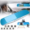 2Ch Car DVR Rearview Mirror Dashcam, 4.3 Inches 1080P Full HD 170° Wide View Angle Night Vision Cycle Recording G-sensor