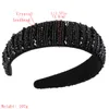 Rhinestone Meninas Pretas Hairbands Full Diamond Headbands para Mulheres Meninas Cor Sólida Cabelo De Cabelo Mulheres Acessórios De Cabelo