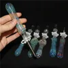 fumer Straw Mini Glass Filter Pipe Kit Water Bong Oil Dab Rig Nector silicone nectar