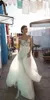 New A Line Gali Karten Wedding Dresses Off Shoulder Lace Bridal Gowns Floor Length Plus Size Cheap Wedding Dress W088