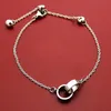 Luxury Fashion Brand Hand Rope Bangle Small Double Ring Titanium Steel 18k Rose Gold Women Love Couple Bracelet