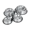 Pet Dog Cat Bowl Puppy Kattunge Rostfritt Stål Skål Anti Slip Cats Puppy Travel Feeding Feeder Mat och Vattenrätt Skål Pet Bowls DLH142