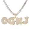 Donne Gold A-Z con nome a lettere Nome Ciondolo collane di fascino per gli uomini di colore dell'argento zirconi con i regali corda catena