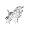1 st/ mode smycken härlig silverton ton pudel broscher legering pärla strass djur hund stift brosch