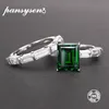 Pansysen Real 925 Anéis de Prata Esterlina para Mulheres 100% Natural Emerald Gemstone Fine Jóias Casamento Anel de Noivado 2019 Recentemente CJ191205