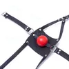 Bondage Slave Body Harness Head Mask With Mouth Open Silicone Ball Locked Strap 42mm U540