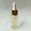 Base de maquillage pour la peau, essence Gold 24k, marque privée, flacon compte-gouttes en verre, crème pour le visage de 20ml, sans logo