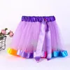 Dziewczyny Tutu Spódnice Princess Balet Spódnica Kids Designer Odzież Dziecko Rainbow Mini Spódnice Stage Dance Nosić Pettiskirts Belt Dance Spódnica D3155