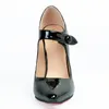 Rontic New Fashion Women Classics Pumps Mary Janes Thin High Heals Pumps Nice Pointed Toe Black Party Shoes Women US Size 4-15