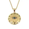 Gros- acier bijoux hip-hop The Eye of Horus pendentif Collier avec 3 mm 24inch SN117 de la chaîne de corde