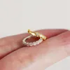 100% 925 Sterling Silver Геометрическая Малый круг серьги для женщин белый циркон серьги обруча Fine Jewelry