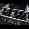 Fibre de carbone pour BMW E70 E71 X5 X6 intérieur changement de vitesse climatisation AC CD panneau liseuse couverture garniture autocollant accessoires voiture style