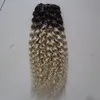 Kręcone splot ludzkie włosy Weave 100g Ombre Virgin Hair 1B613 Dwacie Ombre Human Hair Extensions Double Weft4486286