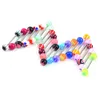 100pcsLot Body Jewelry Fashion Mixed Colors Tongue Tounge Rings Bars Barbell Tongue Piercing3232319