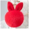 Nuovi portachiavi con pom pom in pelliccia Bella palla di pelo di coniglio Portachiavi Zaino Borsa Charms Coniglietto Portachiavi Portachiavi Per ragazze Donne Regali