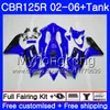 Ciało + zbiornik dla Honda CBR-125R 125CC CBR125RR CBR125R 02 03 04 05 06 272H.14 CBR 125 R 125R Stock Blue Hot 2002 2003 2004 2005 2006 Owalnia