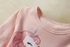 Abito tutù in tulle per bambina 27T Gonna a maniche lunghe stampata unicorno per bambini Designer Primavera Abiti invernali6153515