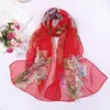 S1243 Hot Summer Women Slik Scarf Sun-Screen Georgette Färgglada Sjal Wraps Florals Scarf Tunna Beach Scarves