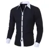 Varumärkesvaror Business Men Dress Shirts Långärmning Turn-Down Collar Cotton Stylish High Quality Mannes Social Shirts284K