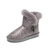 Snow Boots Женская короткая трубка милая ленивая педаль зима плюс бархатные толстые хлопковые сапоги в трубке Мартин сапоги сеть красный с абзацем