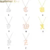 Fashion Old English Alphabet 26 A-Z Letter Pendant Necklace for Women Stainless Steel Capital Silver Gold Initial Necklace Birthday Gifts