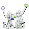 Vidrio de agua único bong Sidecar Heady Oil Dab Rigs Reciclador Perc 14 mm Junta hembra con tazón