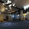 Große Foyer-Hängelampen aus mundgeblasenem Glas, Kristall-Kronleuchter, Luxus-Gold-Kunst-Dekor-Leuchten, Heimdekoration