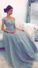 Trendy Arabische kralen Crystal Avondjurken 2019 Tule Plus Size A-line Off Shoulder Formal Party Prom Dresses Pageant Towns Robe de Soiree