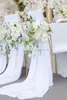 5 pezzi / set Telai per sedie da matrimonio romantici 55 * 200cm Celebrazione Festa di compleanno Evento Chiavari Sedia Decor Telai per sedie da sposa Archi