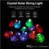 2.2m 12 Żarówki LED Solar String Light Crystal Solar Zasilany LED Fairy String Lights Do Outdoor Garden Home Decoration