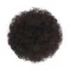 Afro Kinky Encaracolado Bun Bun Enrole Com Cordão Pufftail Alta Pufftail Curto Updo para Cabelo Natural Com 2 Clips # 4