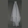 Fashion Wedding Veils 2Layer Wedding Bridal Veils Handmade Beaded Crescent edge Bridal Accessories Veil White and Ivory color5695011