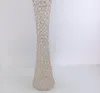 Nouveau style jolie taille forme grand candélabre table de mariage pièce maîtresse vase en cristal perlé senyu0297