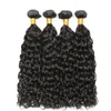 Indian Virgin Hair Wefts With 13X4 Lace Frontal Water Wave Bundles Virgin Hair Extensions 10-30inch Curly