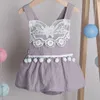 Summer Baby Rompers Cotton and Linen Solid Color Sling Triangle Climbing Clothes Baby Dress Jumpsuits Clothing 0-2T M1565