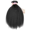 粗いYaki Mongolian Human Hair Weave Bundles 3PCS 3PCS 360フルレース閉鎖225x4x2 360レースFR96384697付きキンキーストレートヘアウェフト