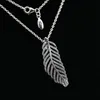 Collana leggero di piume pendente con diamante CZ 925 Sterling Silver per Pandora Jewelry con la collana della casella di temperamento delle donne banchetti