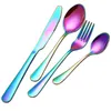 7 styles Stainless steel Gold Flatware Sets Spoon Fork Knife Tea Spoon Dinnerware Set Kitchen Bar Utensil Kitchen Supplies Tableware Set