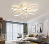 Aluminiumvåg Vit yta Monterad glans Avize Lighting 110V 220V Modern LED taklampor för sovrum vardagsrum myy