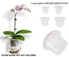 Pot en plastique transparent en plastique transparent fendu respirant en gros d'orchidée, pot intérieur auto-arrosant dans n'importe quelle jardinière en verre appropriée 3 "/ 4"