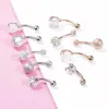 2019 Newest 2 Colors Stainless Steel Belly Button Rings for Women Girls Navel Barbell Body Jewelry Piercing