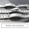 Klockarmband 20 mm 21 mm klockarmband Armband i rostfritt stål Böjt ände Silverklocka Tillbehör Man klockarm för Submariner Glidelock