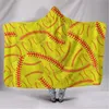 Baseball Football Hooded Blanket Sports Ball Sherpa Towel Softball Blankets Soccer Couch Throw Keep Warm Cape